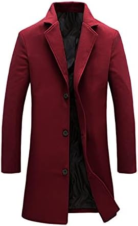 wantdo Men's Slim Fit Pea Coat Windproof Warm Coat Winter Formal